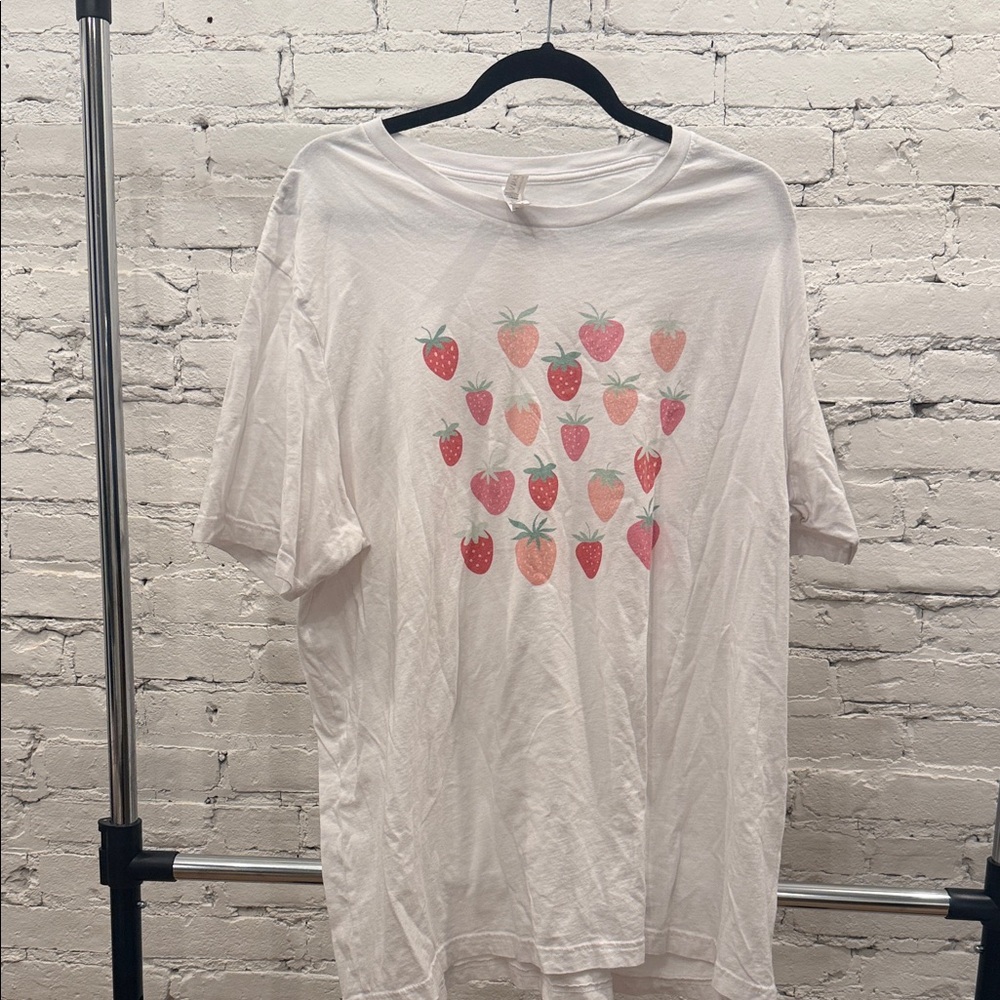 Bella Canvas White Tee with Green Leaf Motif
